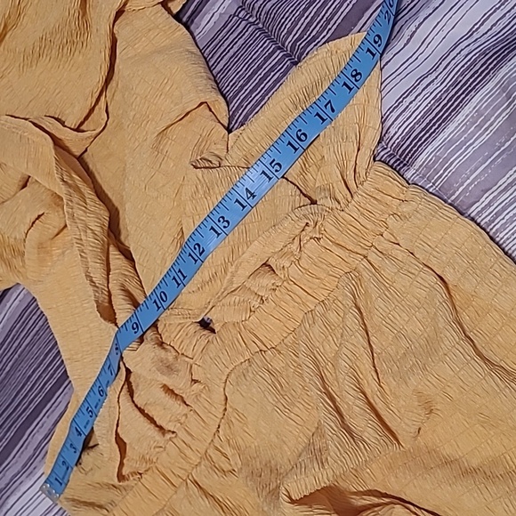 Womens Large Elegant Yellow Ruffle Tiered Long Maxi Dress Deep V-neck Backless - Picture 12 of 13